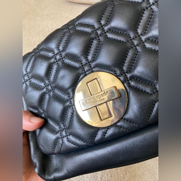 Kate Spade Black Quilted Crossbody with Gold Details - Picture 3 of 9
